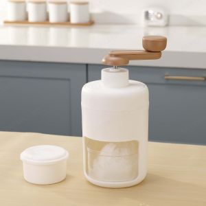 The hand-operated shaving ice machine is easy to operate safe and easy to use