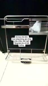 [Furniture] Kệ phòng tắm treo tường 2 tầng kệ treo nhà tắm kệ đựng bàn chải dầu gội sữa tắm