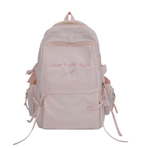 Korean-style womens backpack 2026 New simple and sweet large-capacity laptop backpack lightweight and trendy for middle and high school students