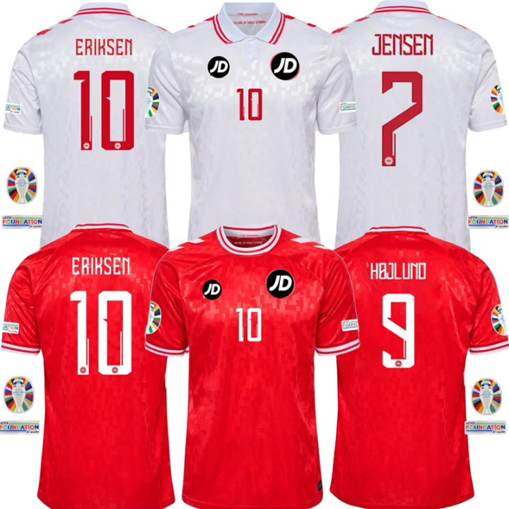 The 2024/2025 European Cup home and away jerseys of the Denmark team