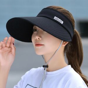 GU Topi Visor Lipat Wanita Casual Import Pelindung Sinar UV Anti UV Untuk Pantai Topi Golf Wanita CBAEO T8