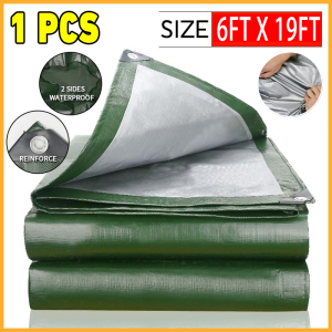 【BUY 1 TAKE 1】 6FTx19FT Trapal Waterproof Makapal Canopy Heavy Duty Outdoor Portable Tarp Pe Tolda Trapal All Purpose Cover(With Holes)