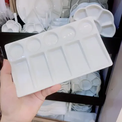 khay pha màu bằng sứ - palette sứ pha màu