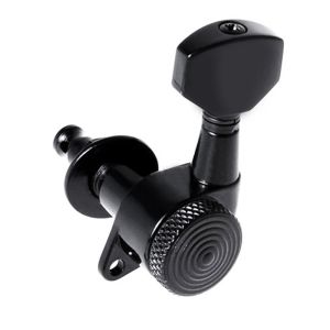 6R Inline Guitar String Tuning Pegs Peg Locking Tuners Machine Heads Black