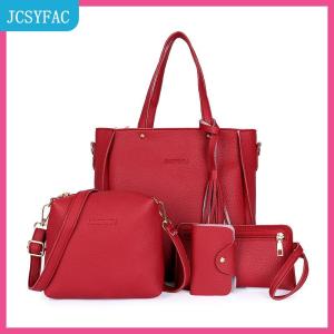 JCSYFAC 4Pcs Túi Xách Thiết Lập Phụ Nữ PU Da Vai Túi Bốn Mảnh Hình Ảnh Mẹ Túi Duy Nhất Vai Túi Túi Túi Xách