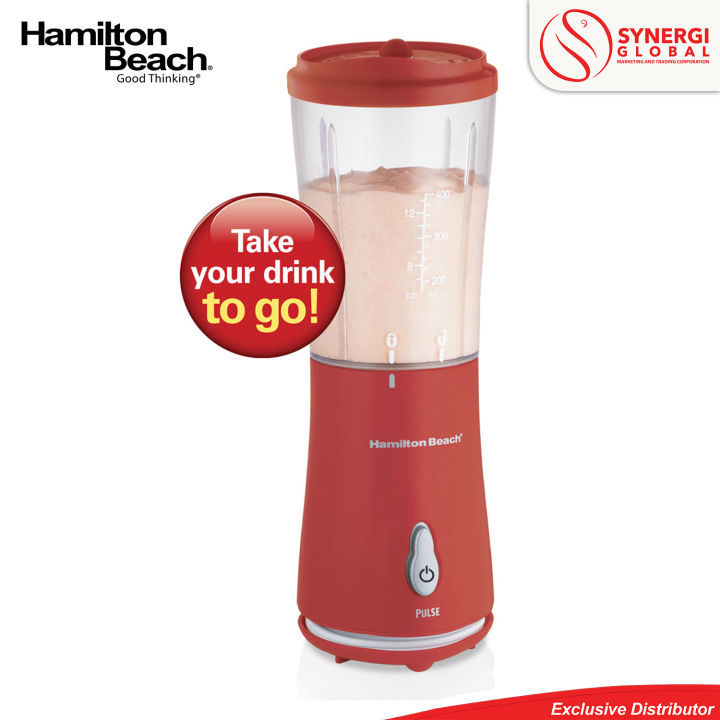 Hamilton Beach 51105PH SingleServe Blender with Travel Lid 14ozRed