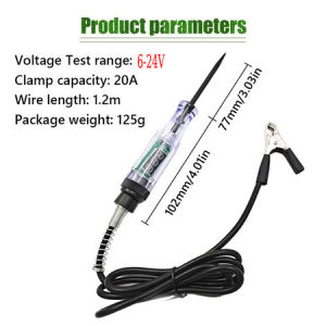 AUTOFun Pena Uji Tampilan Digital Universal DC 3V-48V Pena Uji Sirkuit Sepeda Motor Otomotif