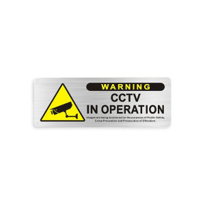 Aluminum Alloy CCTV Warning Board 24 Hours Video Surveillance Waterproof Metal Sign