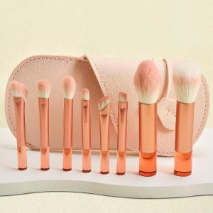 Portable Mini 8-Piece Transparent Crystal Handle Makeup Brush Set - Travel & Daily Essential for Perfect Makeup