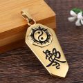 Kalung Liontin Yin Yang Variasi Tulisan China Gold Silver / Taoist Retro Edict Pendant / YinYang Symbol Necklace Taoism Pendant + Chain / Accessories Protection Safety Amulet Lucky Charm Import / Six Character Mantra Tao Simbol Pelindung Kebahagiaan. 