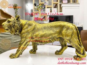 Tượng hổ chúa sơn lâm bằng đồng phong thủy DxRxC: 46x13x24cm nặng khoảng 5.6kg