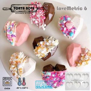 Cetakan Kue Silikon Bentuk Hati: LOVE METRIC Valentine Es Batu Bolu Telur Mousse Cake Puding