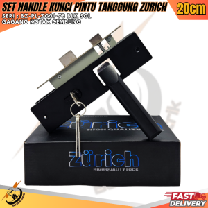 Set Kunci Pintu Minimalis Zurich 20cm dengan Handle Pintu Model Kotak Cembung