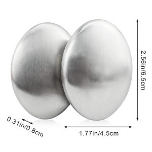 2Pcs Stainless Steel Odour Removing Soap Durbale Metal Soaps Deodorising Hand Washing Soap For Onion Fish Garlic Kitchen Tool
