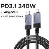 UGREEN 240W 80Gbps USB C to USB C GEN4 Charging Cable for iPhone 17 16 Series Samsung S26 S25 Ultra iPad Macbook Switch Mode:65383