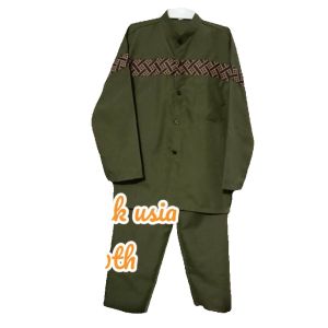 Baju koko setelan anak usia 3 tahun -10 tahun lengan panjang motif Kobata