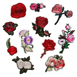 11Pcs Flower Iron on Patches Embroidery Applique Rose Flower Embroidered Iron/Sew on Repair Patches for Clothing Jackets