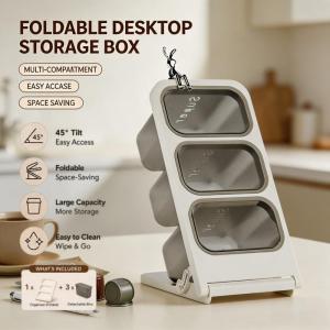 Desktop Pen Holder Storage Box Foldable Multi-use Pen Storage Box Removable Pencil Container for Bedroom Dressers Study Desks