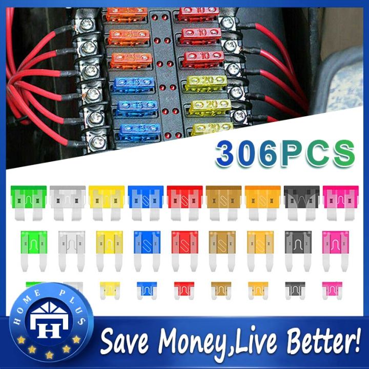 【Local delivery】 306pcs 5/10/15/20/25/30/35A Auto Fuse Assortment Kit