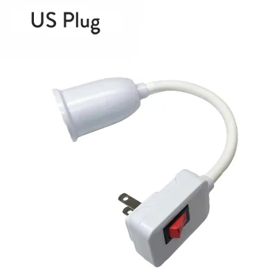 LED Light Bulb E27 Socket Lamp Base Holder Adapter Converter With Switch EU US UK Plug Energy Saving Lampada for Table