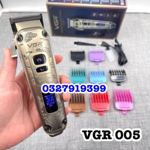 VGR Tông đơ cắt tóc cao cấp VGR 005 - tăng tốc 4 tốc độ 5500-7000rpm pin Lithium Ion 2600mAh màn hình màu báo tốc độ và pin