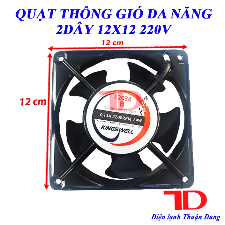Quạt thông gió mini 12x12cm 220V - đa năng - Điện lạnh Thuận Dung ...