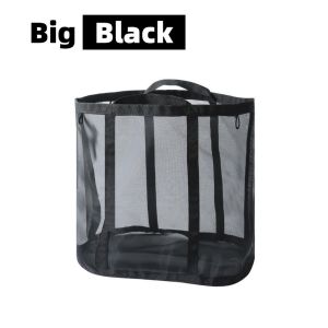 Nylon Mesh Laundry Bag Large Capacity Breathable Clothes Socks Storage Basket With Handle Foldable Toys Storage Bag