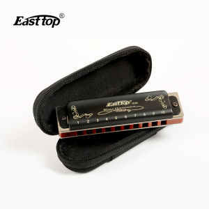 Easttop Harmonica 10 Hole 20 Tone Diatonic Blues Harmonica Mouth Organ with Case Top Grade for Professional Player Beginner Students Children Kids Birthday Gift T008K