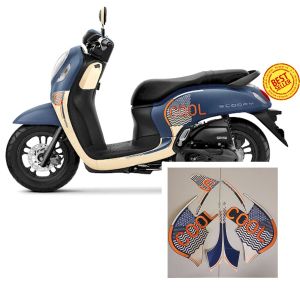 Striping Stiker Polet lis motor Honda Scoopy 2021 2022 sporty fashion biru dongker blue cream cool list body standar terbaik fullset termurah