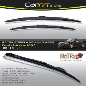 Raiton Sepasang Wiper Hybrid Kaca Depan Mobil Toyota Corolla Twincam AE92 20" & 18" -2 Pcs
