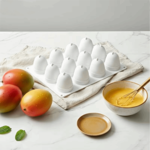 MAOMEI STORE Silicone cấp thực phẩm Khuôn bánh mousse hình quả xoài 8/12/18 Khoang Chịu được nhiệt độ cao/đông lạnh Khuôn sô cô la Dễ dàng làm sạch Tự làm Khuôn làm bánh ngọt Pháp Tiệm bánh