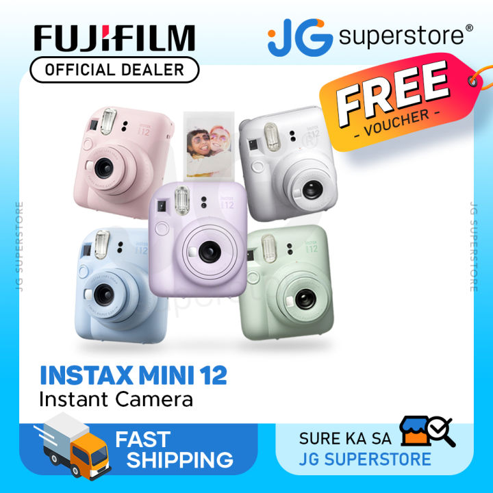 Fujifilm Instax Mini 12 Instant Camera with Case, 20 Fuji Films (Clay  White)