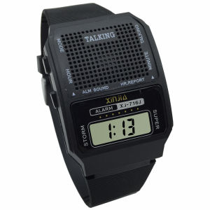 313English Talking Watch for Blind People Electronic Sports Rectangle Shape Wristwatch with Alarm 716-EN