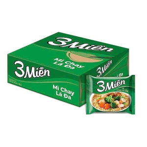 Thùng 30 Gói Mì Chay Lá Đa 3 Miền 65g - UN11T Date Tháng 5/2027