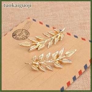 tuokaiguoji 1Pair Trendy Suit Shirt Collar Pin Leaf Alloy Brooches Sweater Collar Button For Men Women Daily Fashion Clothing Accessories