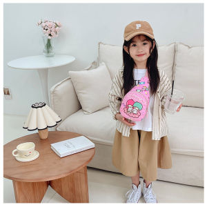 คาวาอิ Sanrio กระเป๋าสะพายข้างสำหรับเด็กอนิเมะคุโรมิเมอร์เมลฮัลโหลคิตตี้การ์ตูน Kado Ulang Tahun กระเป๋าสะพายพาดอกสำหรับเด็กผู้หญิง