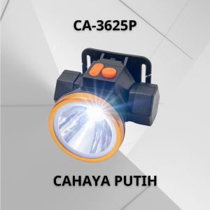 Headlight Senter Kepala LED CAHAYA Lampu Emergency Travel Hunting 25W Putih/Kuning Rechargeable CA-3625P/K