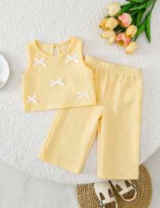 EE  ..Chic Bowknot Embellished Cotton Tee for Girls 3-8 Years