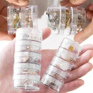 Exquisite Stacked Storage Box Organizer Multi-layer Rings Necklaces Earrings Portable Transparent Nail Finishing Jewelry Boxes