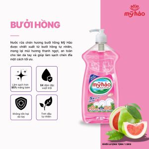 Combo 4.5 KG Nước Rửa Chén Mỹ Hảo - Vòi Bơm Tiện Lợi - An Toàn Cho Da - 5X Đậm Đặc (Chai Trong) 1.5 KG x 3