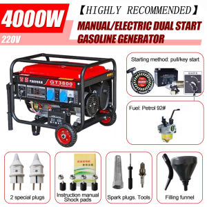 DEKES 4000W Portable Gasoline Generator 4 Stroke 220V 60HZ Household Outdoor Small Manual/Electric Start All-copper Generator