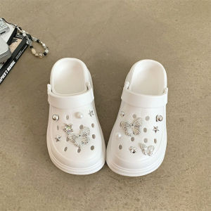 [Free Shipping] Trendy And Stylish Summer Sandals For Girls: Featuring A Bow Design Perforated Details Thick Soles And A Non-Slip Outsole Perfect For Wearing Outdoors And On The Beach