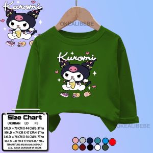 KAOS ATASAN ANAK KUROMI LENGAN PANJANG IDEAL USIA 2-12 TAHUN CEWEK COWOK PAKAIAN ANAK ANAK OBLONG ANAK SABLON DIGITAL