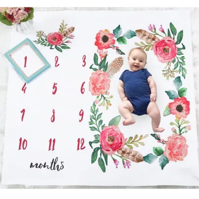 Baby Monthly Blanket Newborn Growth Memory Cloth DIY Photography Props Background Cloths Baby Gifts
