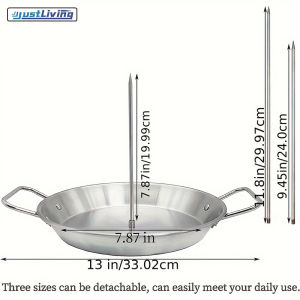JustLiving 304 Stainless Steel Vertical Skewer for Barbecue Grill BBQ Skewer Stand Brazilian Vertical Spit Stand with 3 Removable Rods for Tacos Al Pastor/ Shawarma/ Kebabs and More