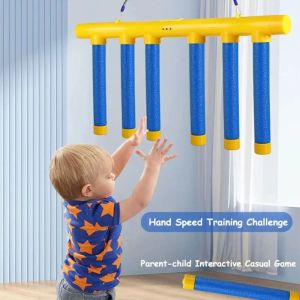 LIEYH Quick Reaction Challenge Falling Sticks Game Exercise Prop Parent-Child Reaction Sticks Game Reaction Training Interactive Eye And Hand Grabbing Stick ChildrenS Gift