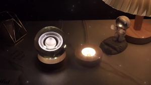 (In stock) Gift Festival USB LED Night Light Galaxy Crystal Ball Lamp 3D Planet Moon Lamp Home Decoration