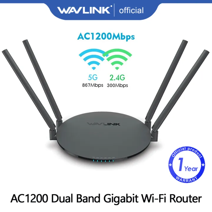 Wavlink AC1200 Dual Band Wi-Fi Router Full Gigabit Ethernet Wireless Wifi  Router Dual Band Wireless WiFi Router WPS With 4x5dBi Antennas 