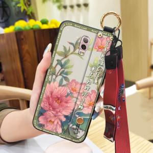 Chinese style Back Cover Phone Case For Samsung Galaxy J7 Plus/C8/J7+ Protective Shockproof Silicone Lanyard Waterproof