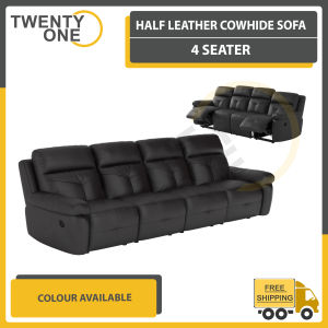 [SG Seller] TAYLOR COWHIDE RECLINER LEATHER SOFA 4 SEETER (MANUAL/POWER RECLINER AVAILABLE)